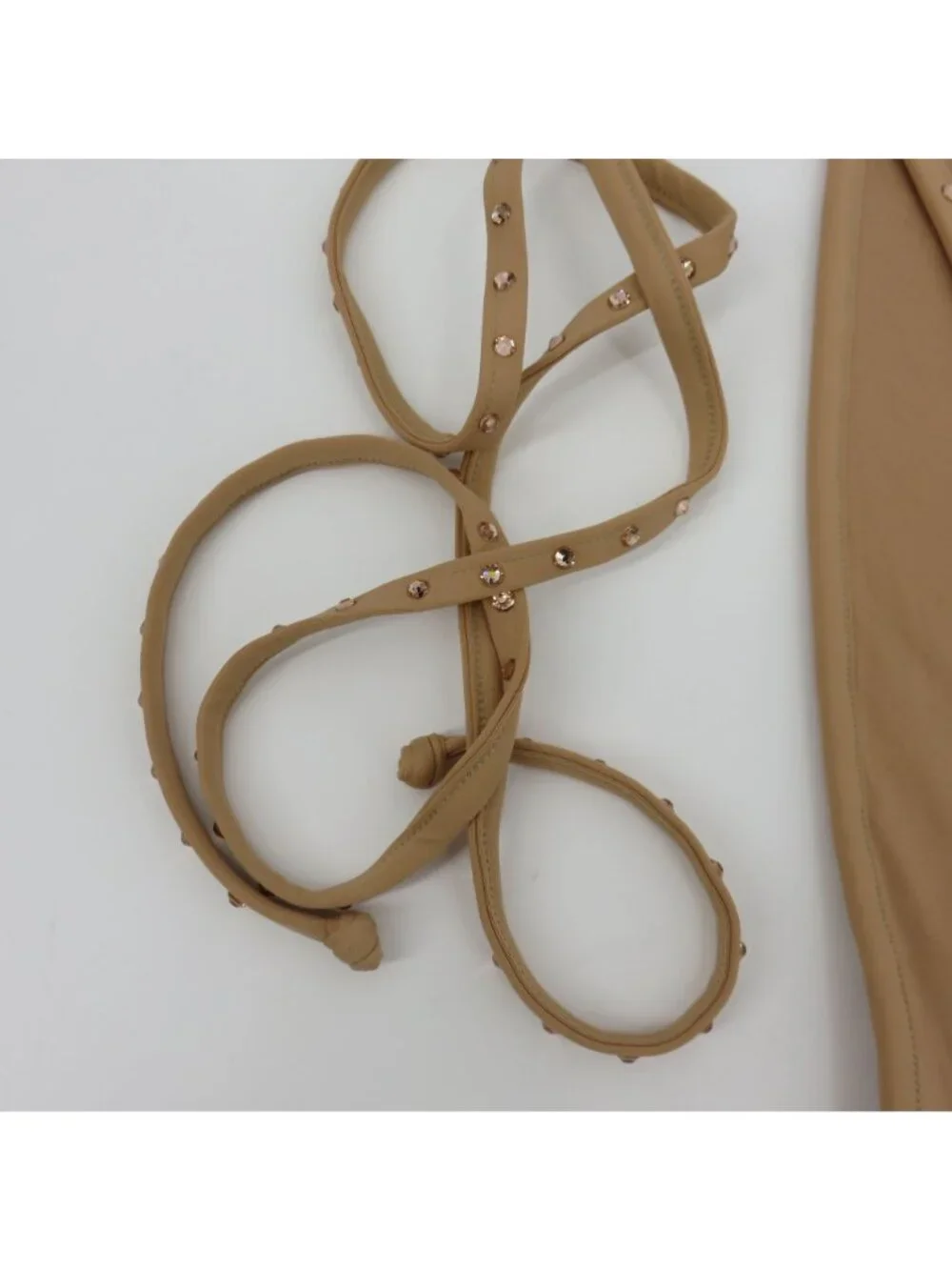 SKIMS Women Plus Size 4X Rhinestone Swim Tie Bikini Bottom Ochre NEW With Defect